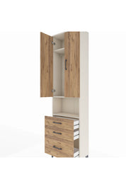 Arges Dolap 3 Raflı 3 Çekmeceli Tek Askılı 60x30x221 Aytaşı-Çam
