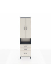 Arges Dolap 3 Raflı 3 Çekmeceli Tek Askılı 60x30x221 Antrasit-Aytaşı