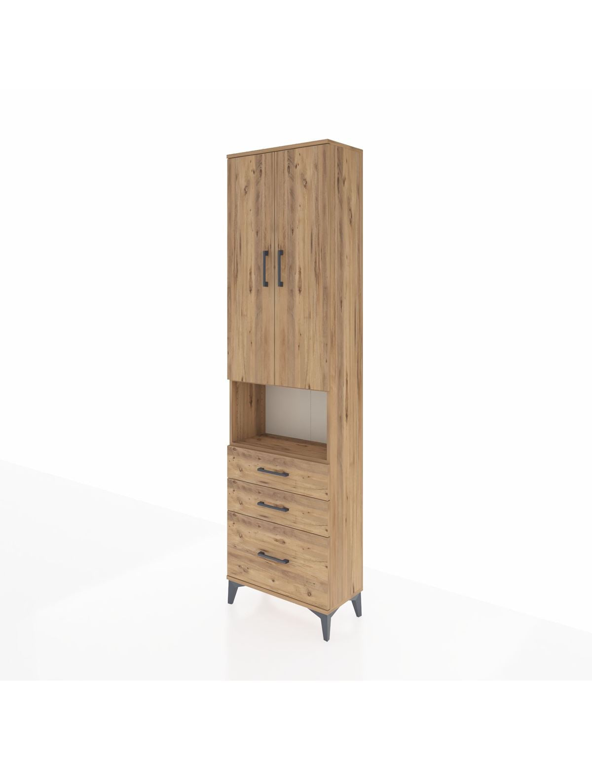 Arges Dolap 3 Raflı 3 Çekmeceli Tek Askılı 60x30x221 - S29M181V9A