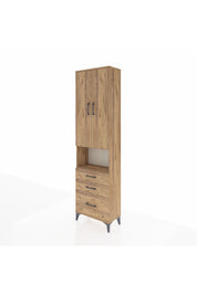 Arges Dolap 3 Raflı 3 Çekmeceli Tek Askılı 60x30x221 Çam-Çam