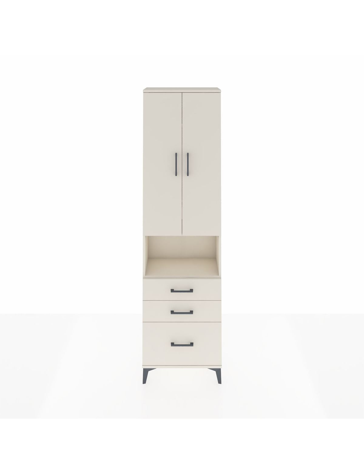 Arges Dolap 4 Raflı 3 Çekmeceli 2 Kapaklı 60x30x221 Aytaşı-Aytaşı