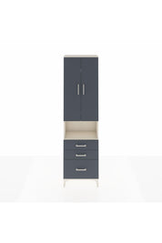 Arges Dolap 4 Raflı 3 Çekmeceli 2 Kapaklı 60x30x221 Aytaşı-Antrasit