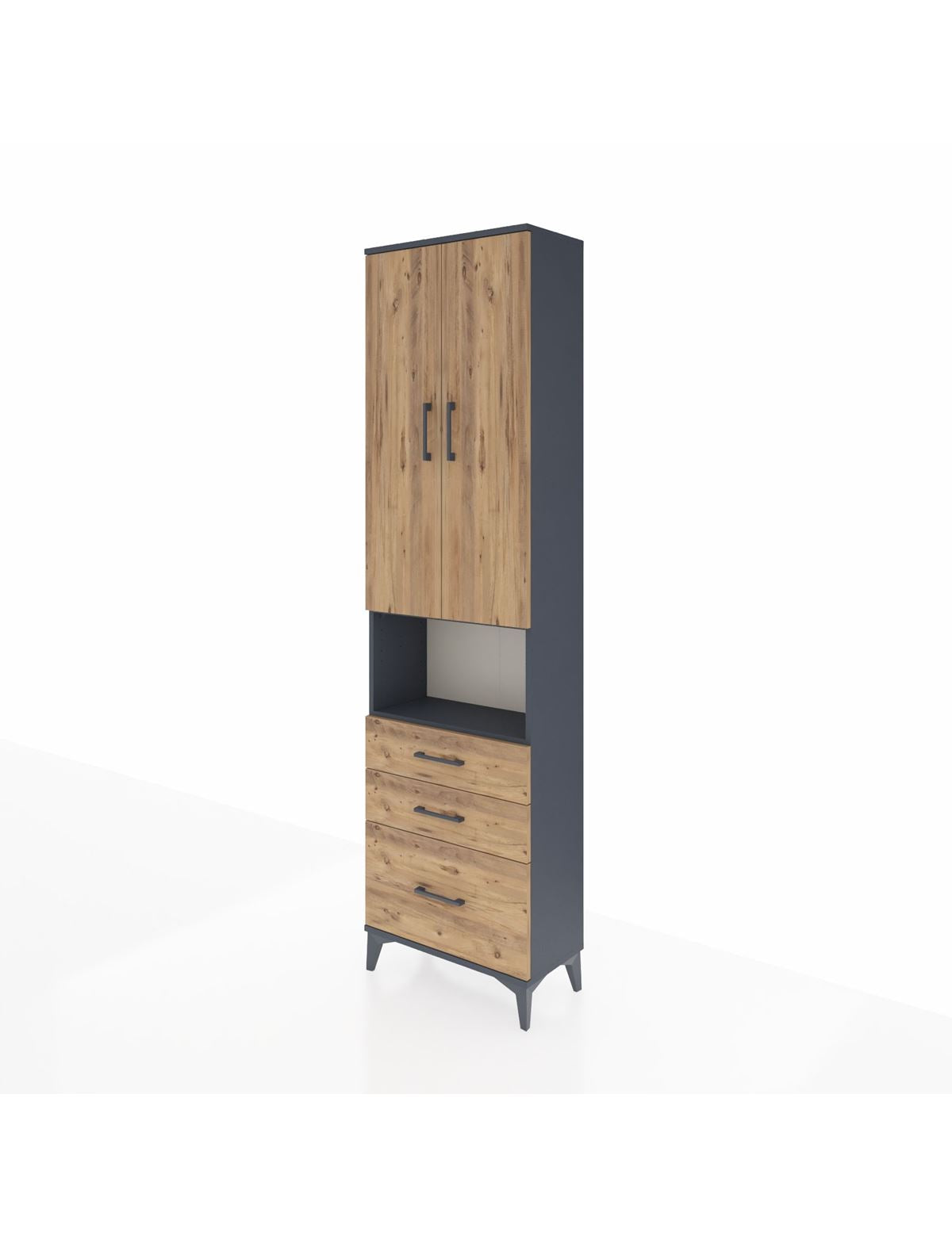 Arges Dolap 4 Raflı 3 Çekmeceli 2 Kapaklı 60x30x221 - S29M182V6A