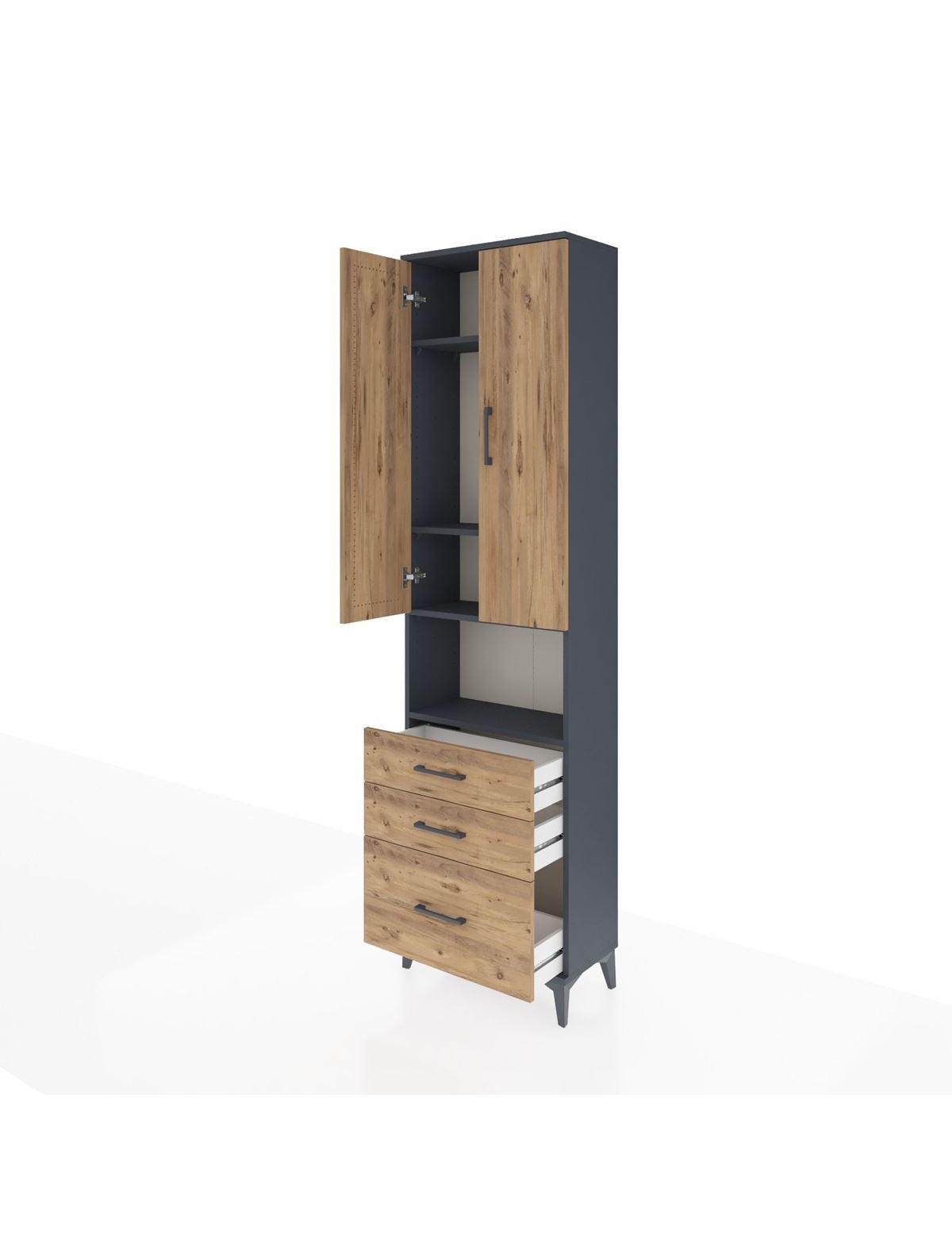 Arges Dolap 4 Raflı 3 Çekmeceli 2 Kapaklı 60x30x221 - S29M182V6A