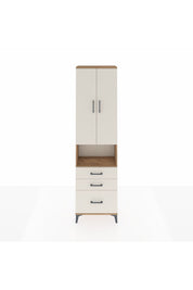 Arges Dolap 4 Raflı 3 Çekmeceli 2 Kapaklı 60x30x221 Çam-Aytaşı