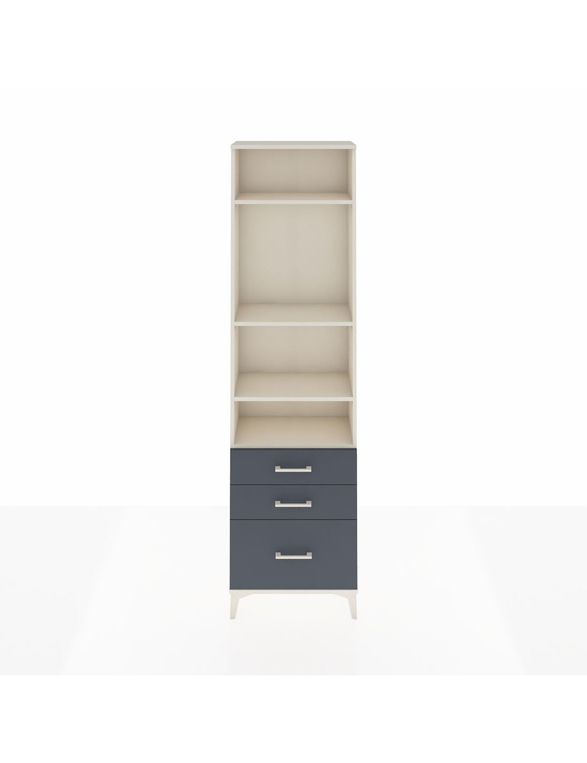 Arges Dolap 4 Raflı 3 Çekmeceli 60x30x221 Aytaşı-Antrasit