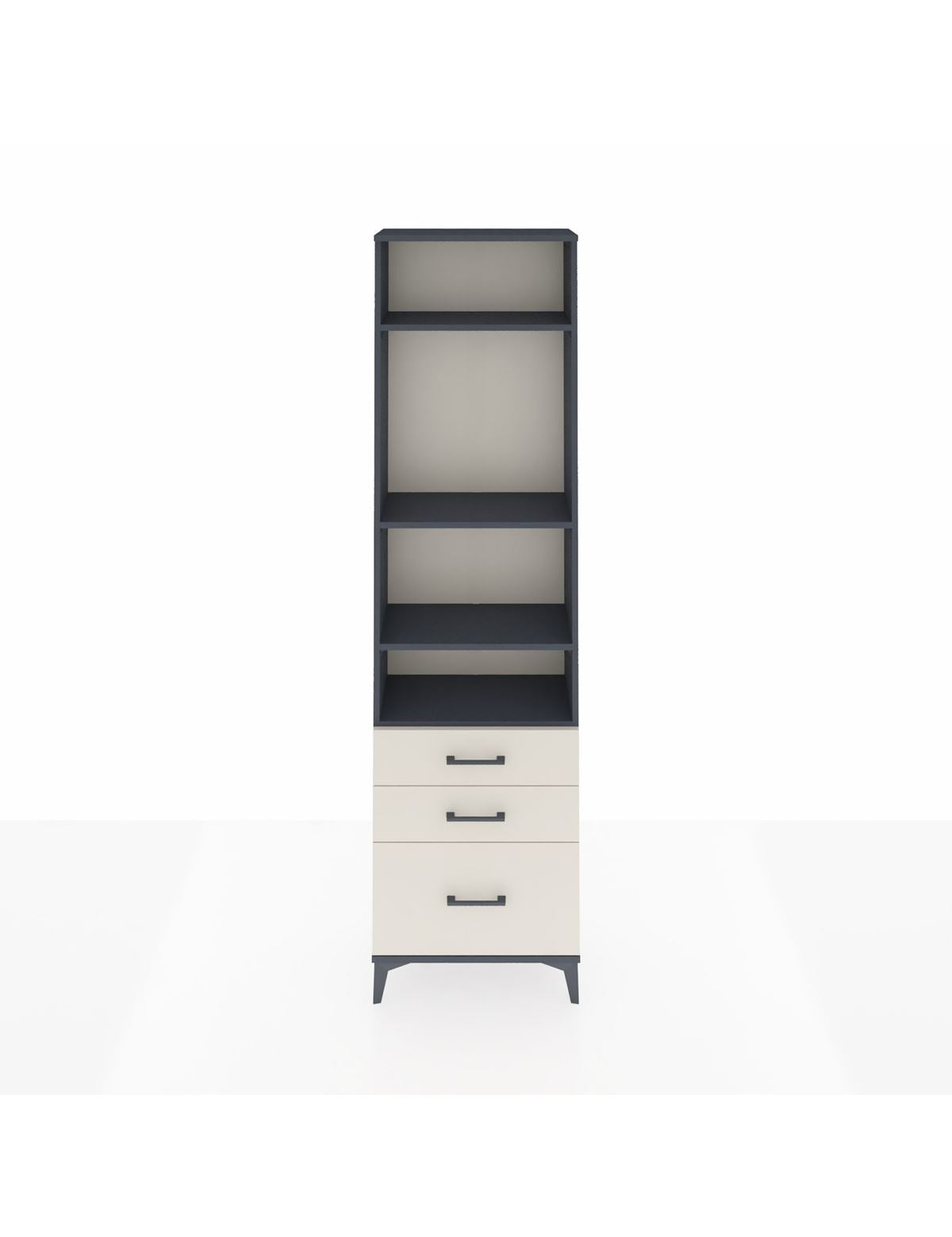 Arges Dolap 4 Raflı 3 Çekmeceli 60x30x221 Antrasit-Aytaşı