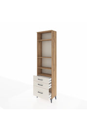 Arges Dolap 4 Raflı 3 Çekmeceli 60x30x221 Çam-Aytaşı