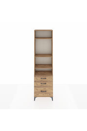 Arges Dolap 4 Raflı 3 Çekmeceli 60x30x221 Çam-Çam