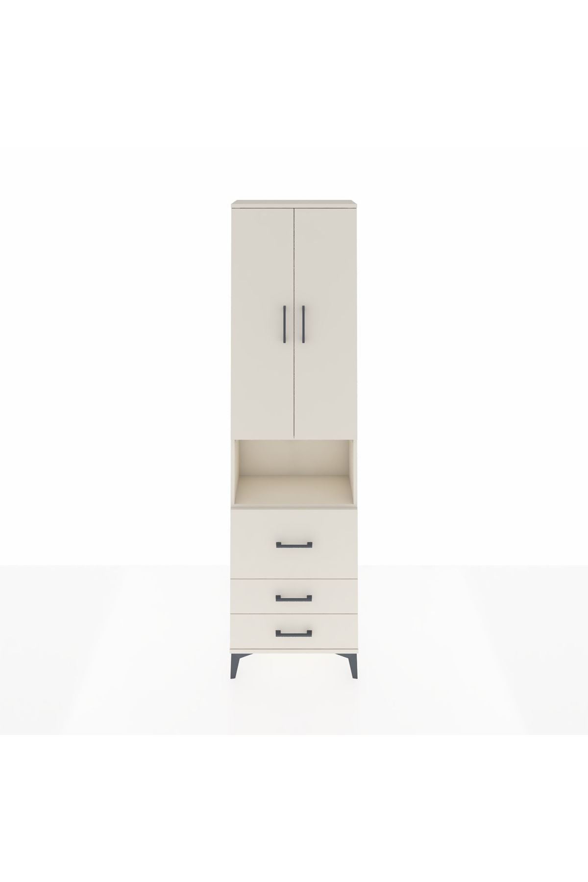 Arges Dolap 3 Raflı 3 Çekmeceli Tek Askılı 60x30x221 Aytaşı-Aytaşı