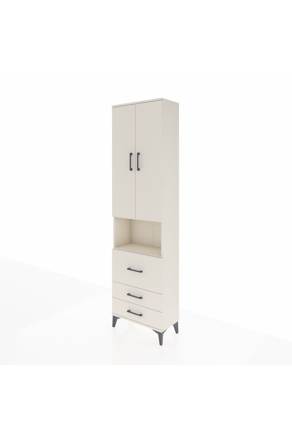 Arges Dolap 3 Raflı 3 Çekmeceli Tek Askılı 60x30x221 Aytaşı-Aytaşı