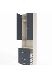 Arges Dolap 3 Raflı 3 Çekmeceli Tek Askılı 60x30x221 Aytaşı-Antrasit