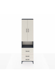 Arges Dolap 3 Raflı 3 Çekmeceli Tek Askılı 60x30x221 Antrasit-Aytaşı