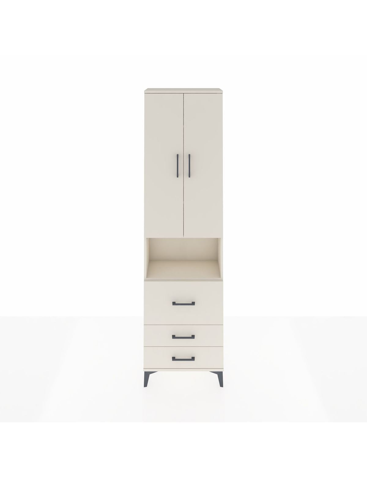 Arges Dolap 4 Raflı 3 Çekmeceli 2 Kapaklı 60x30x221 Aytaşı-Aytaşı