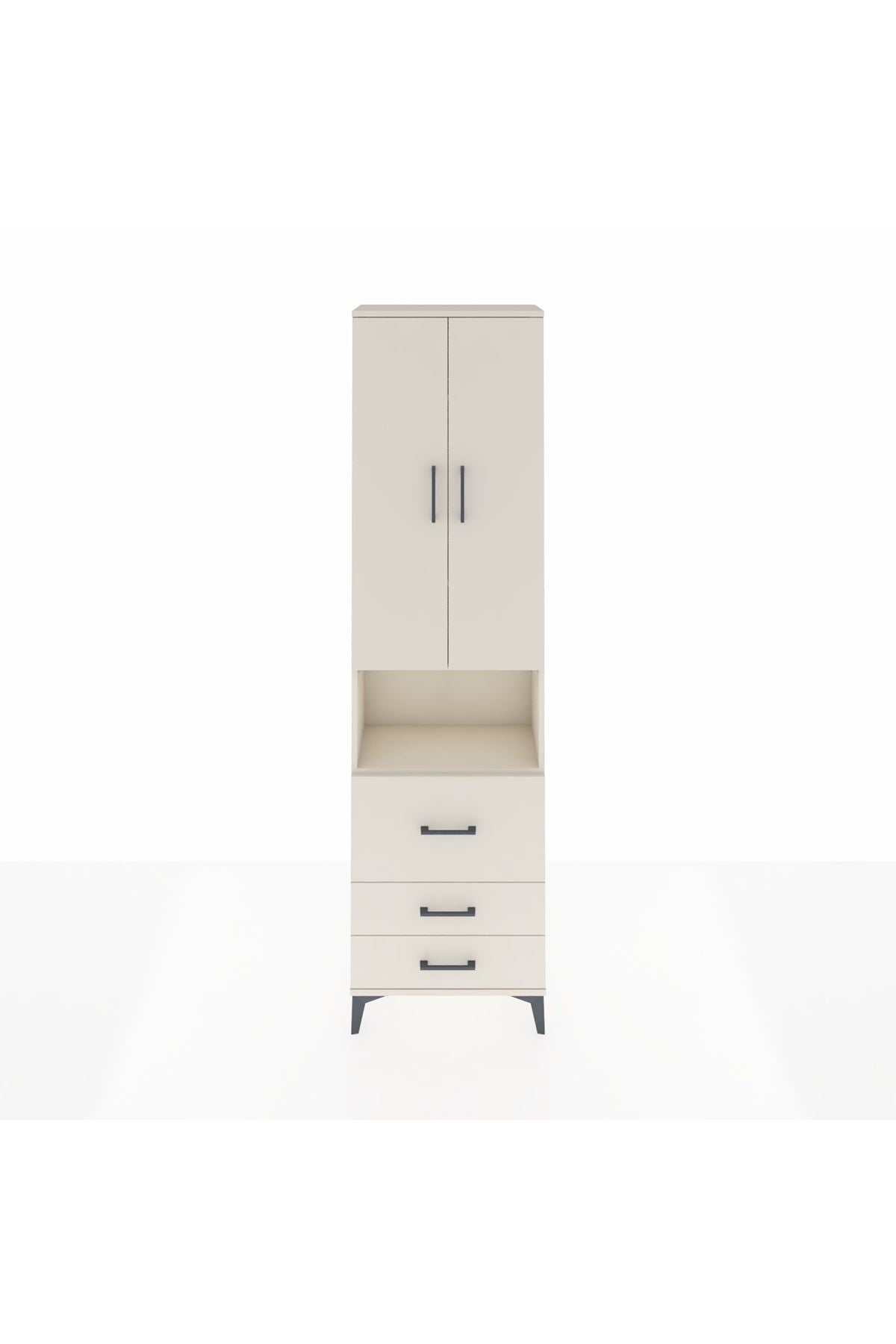 Arges Dolap 4 Raflı 3 Çekmeceli 2 Kapaklı 60x30x221 Aytaşı-Aytaşı