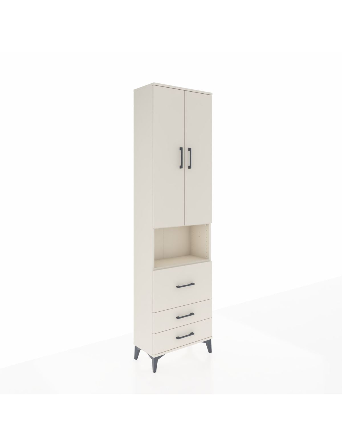 Arges Dolap 4 Raflı 3 Çekmeceli 2 Kapaklı 60x30x221 Aytaşı-Aytaşı