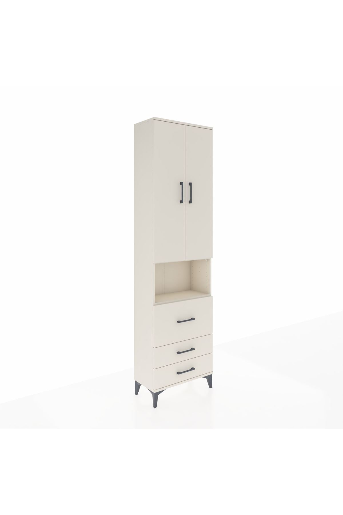 Arges Dolap 4 Raflı 3 Çekmeceli 2 Kapaklı 60x30x221 Aytaşı-Aytaşı