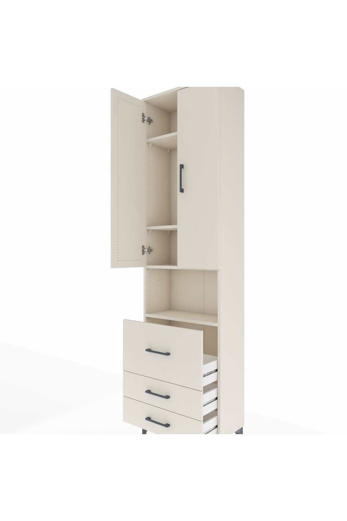 Arges Dolap 4 Raflı 3 Çekmeceli 2 Kapaklı 60x30x221 Aytaşı-Aytaşı