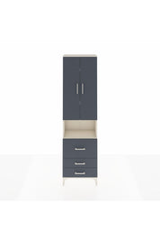 Arges Dolap 4 Raflı 3 Çekmeceli 2 Kapaklı 60x30x221 Aytaşı-Antrasit