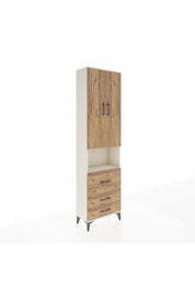 Arges Dolap 4 Raflı 3 Çekmeceli 2 Kapaklı 60x30x221 Aytaşı-Çam