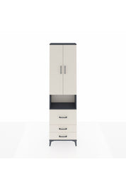 Arges Dolap 4 Raflı 3 Çekmeceli 2 Kapaklı 60x30x221 Antrasit-Aytaşı