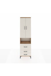 Arges Dolap 4 Raflı 3 Çekmeceli 2 Kapaklı 60x30x221 Çam-Aytaşı