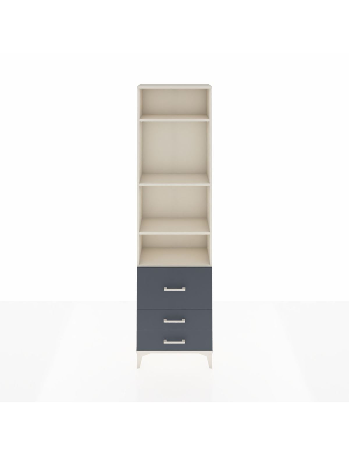 Arges Dolap 4 Raflı 3 Çekmeceli 60x30x221 Aytaşı-Antrasit