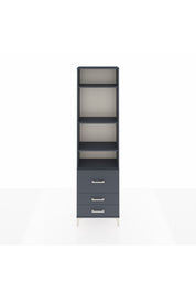 Arges Dolap 4 Raflı 3 Çekmeceli 60x30x221 Antrasit-Antrasit