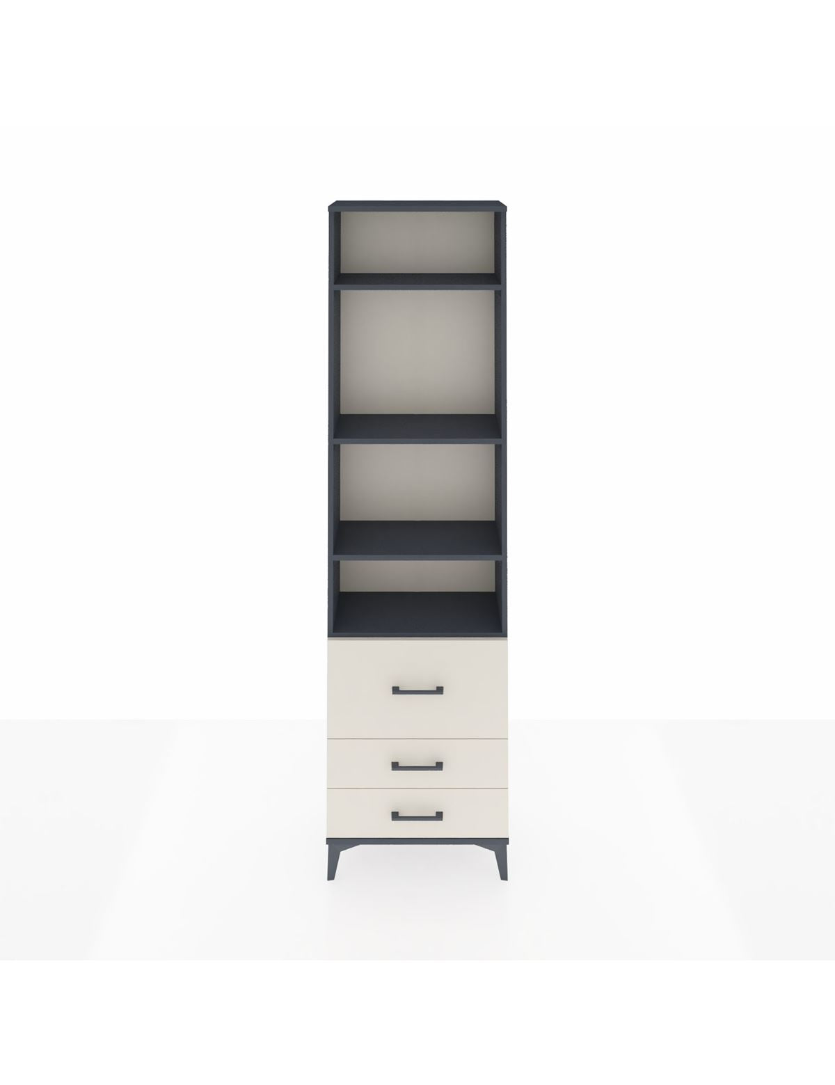 Arges Dolap 4 Raflı 3 Çekmeceli 60x30x221 Antrasit-Aytaşı