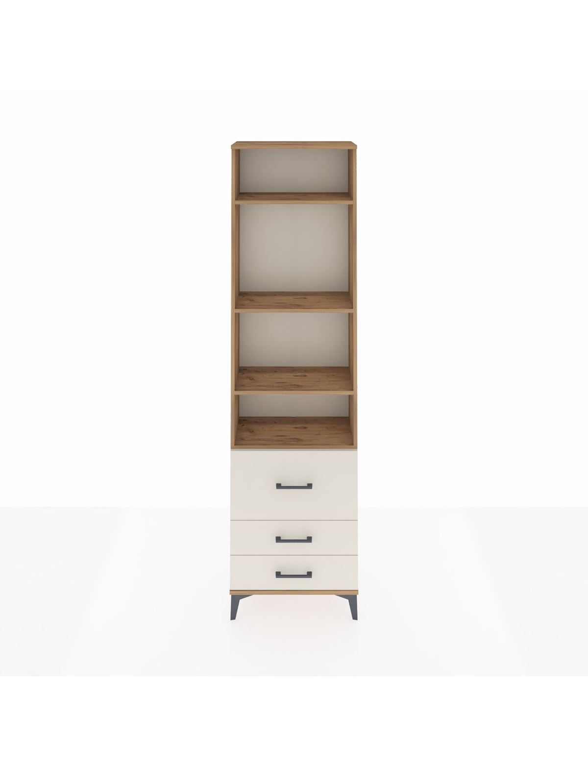 Arges Dolap 4 Raflı 3 Çekmeceli 60x30x221 Çam-Aytaşı