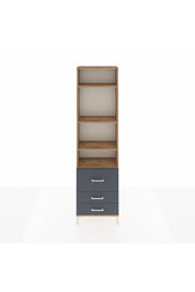 Arges Dolap 4 Raflı 3 Çekmeceli 60x30x221 Çam-Antrasit