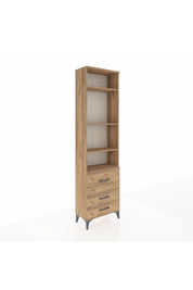 Arges Dolap 4 Raflı 3 Çekmeceli 60x30x221 Çam-Çam