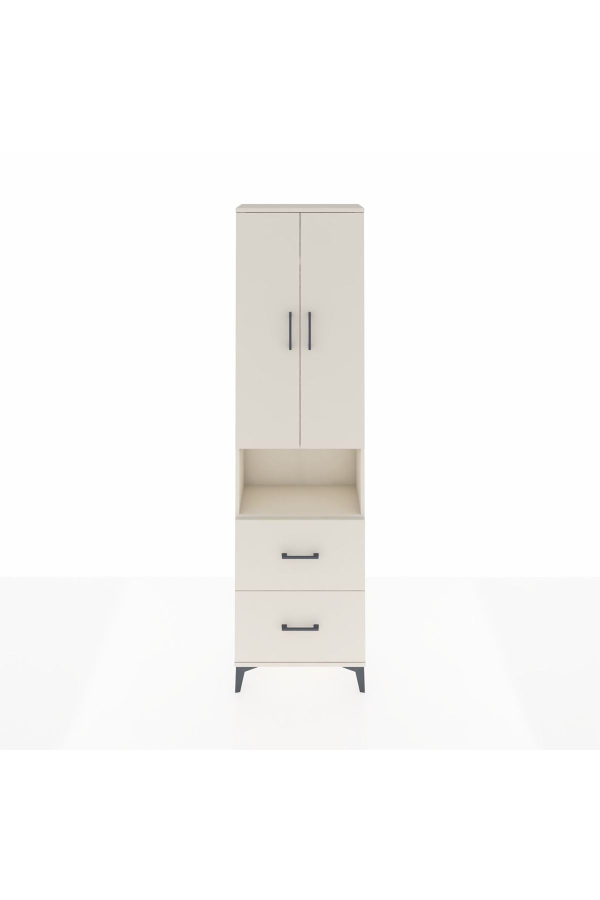 Arges Dolap 3 Raflı 2 Çekmeceli Tek Askılı 60x30x221 Aytaşı-Aytaşı