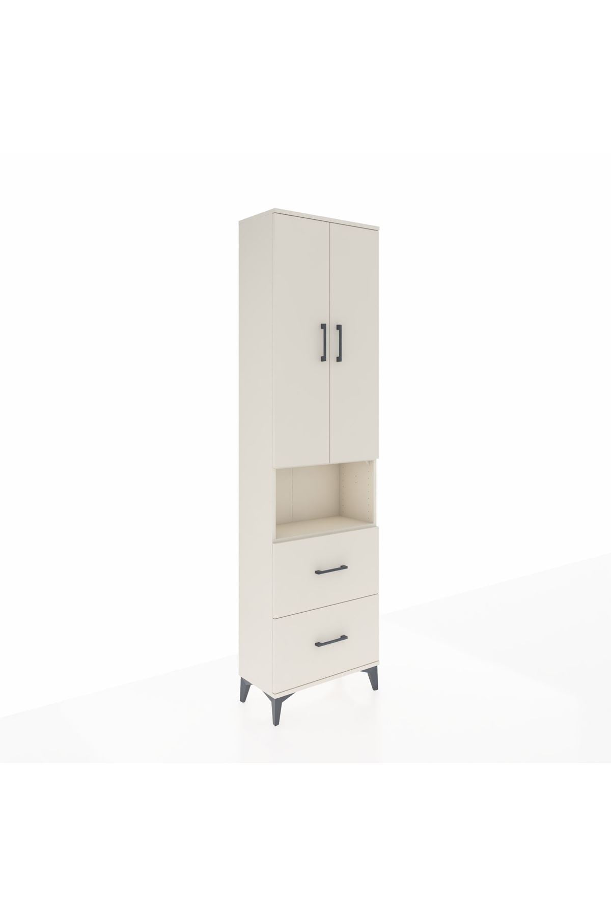 Arges Dolap 3 Raflı 2 Çekmeceli Tek Askılı 60x30x221 Aytaşı-Aytaşı