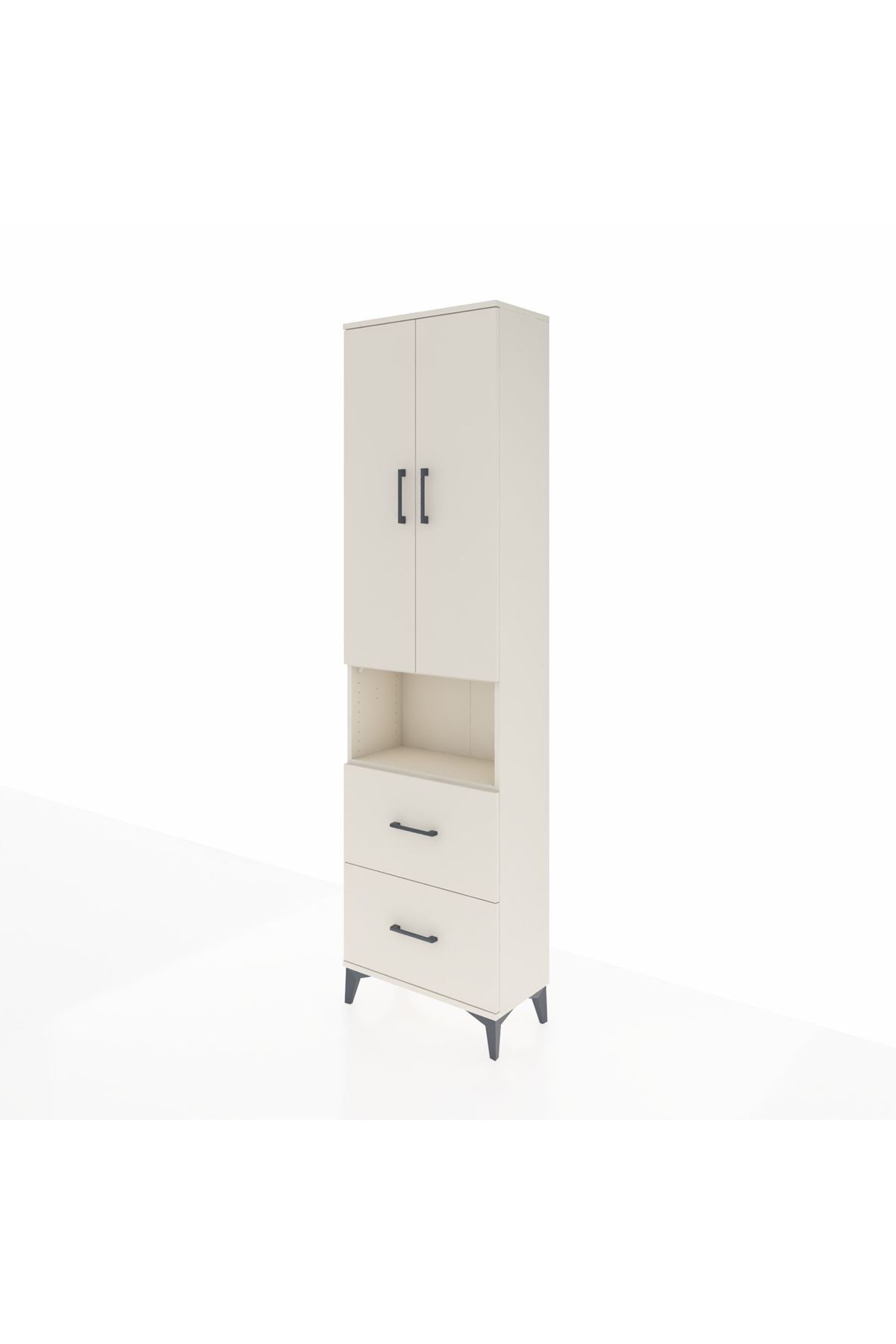 Arges Dolap 3 Raflı 2 Çekmeceli Tek Askılı 60x30x221 Aytaşı-Aytaşı