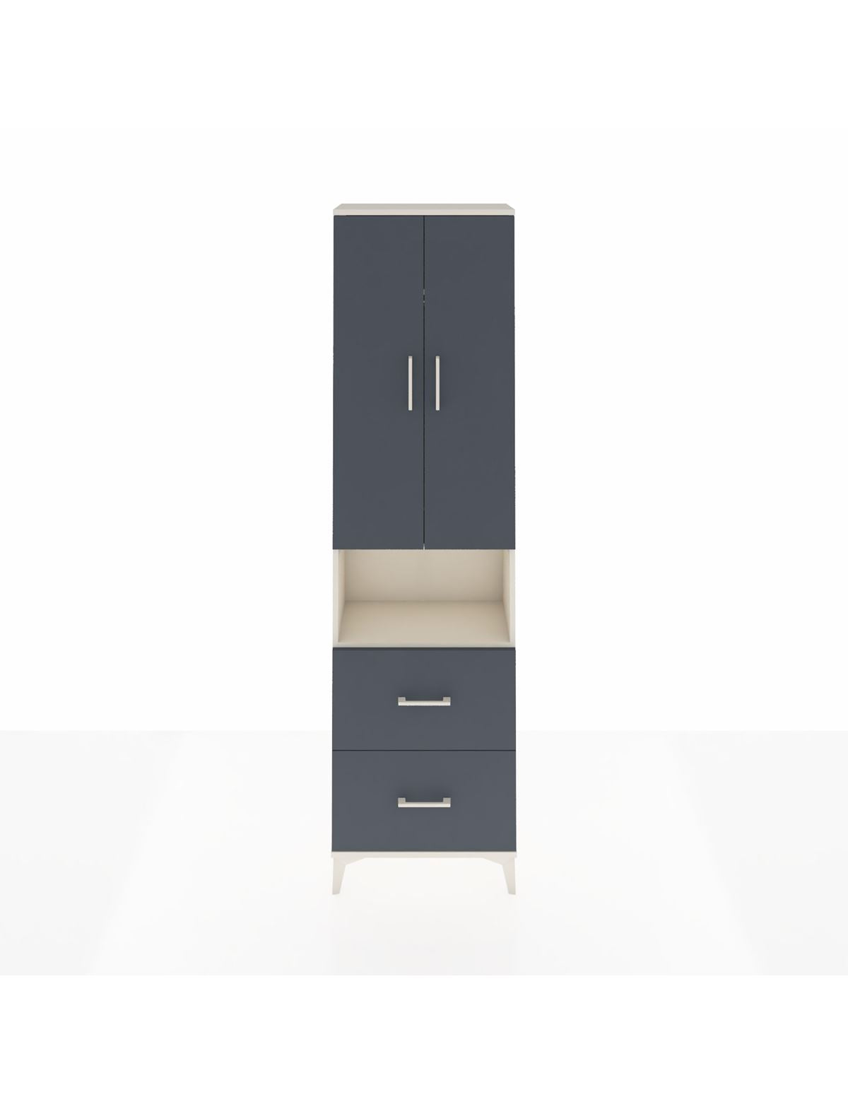 Arges Dolap 3 Raflı 2 Çekmeceli Tek Askılı 60x30x221 Aytaşı-Antrasit