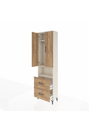 Arges Dolap 3 Raflı 2 Çekmeceli Tek Askılı 60x30x221 Aytaşı-Çam
