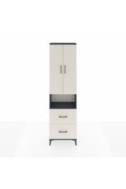 Arges Dolap 3 Raflı 2 Çekmeceli Tek Askılı 60x30x221 Antrasit-Aytaşı