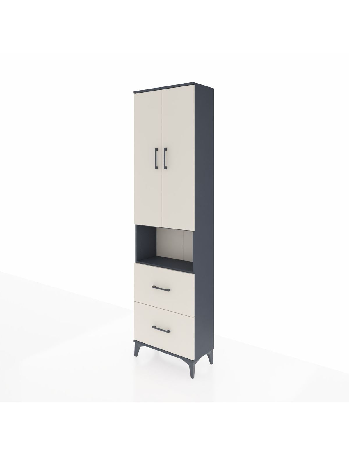 Arges Dolap 3 Raflı 2 Çekmeceli Tek Askılı 60x30x221 - S29M187V4A