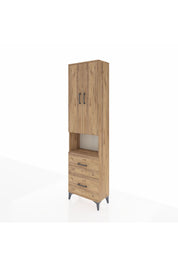 Arges Dolap 3 Raflı 2 Çekmeceli Tek Askılı 60x30x221 Çam-Çam