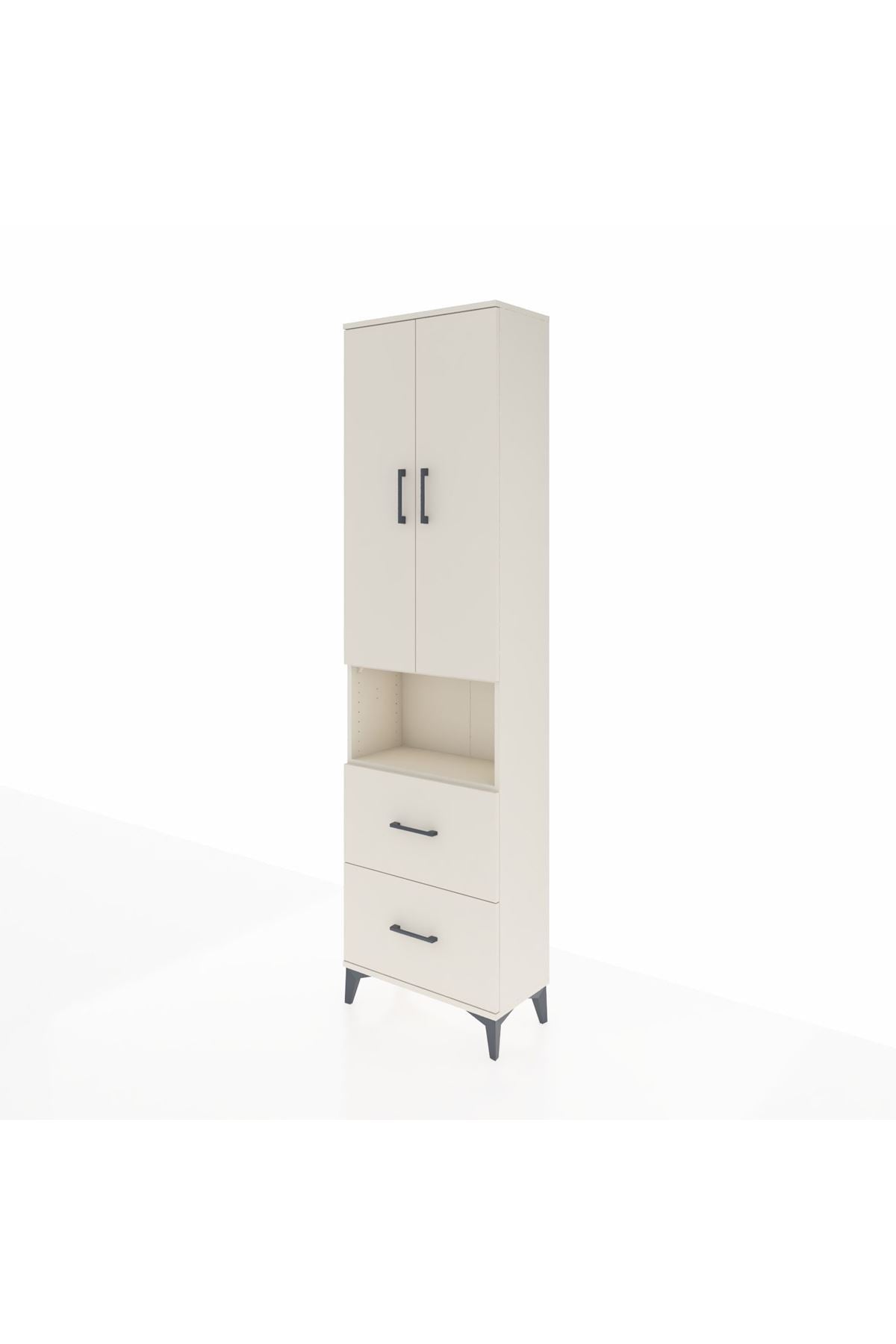 Arges Dolap 4 Raflı 2 Çekmeceli 2 Kapaklı 60x30x221 Aytaşı-Aytaşı