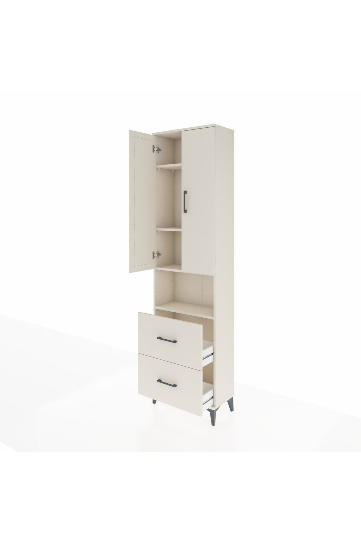 Arges Dolap 4 Raflı 2 Çekmeceli 2 Kapaklı 60x30x221 Aytaşı-Aytaşı