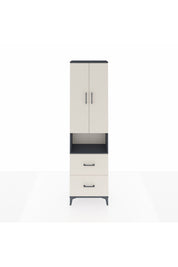 Arges Dolap 4 Raflı 2 Çekmeceli 2 Kapaklı 60x30x221 Antrasit-Aytaşı