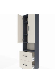 Arges Dolap 4 Raflı 2 Çekmeceli 2 Kapaklı 60x30x221 Antrasit-Aytaşı