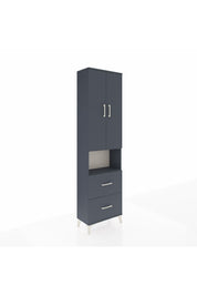 Arges Dolap 4 Raflı 2 Çekmeceli 2 Kapaklı 60x30x221 Antrasit-Antrasit