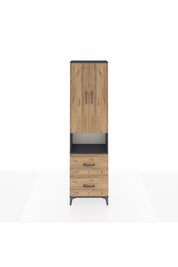 Arges Dolap 4 Raflı 2 Çekmeceli 2 Kapaklı 60x30x221 Antrasit-Çam