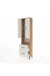 Arges Dolap 4 Raflı 2 Çekmeceli 2 Kapaklı 60x30x221 Çam-Aytaşı