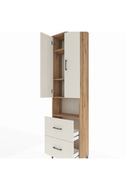 Arges Dolap 4 Raflı 2 Çekmeceli 2 Kapaklı 60x30x221 Çam-Aytaşı