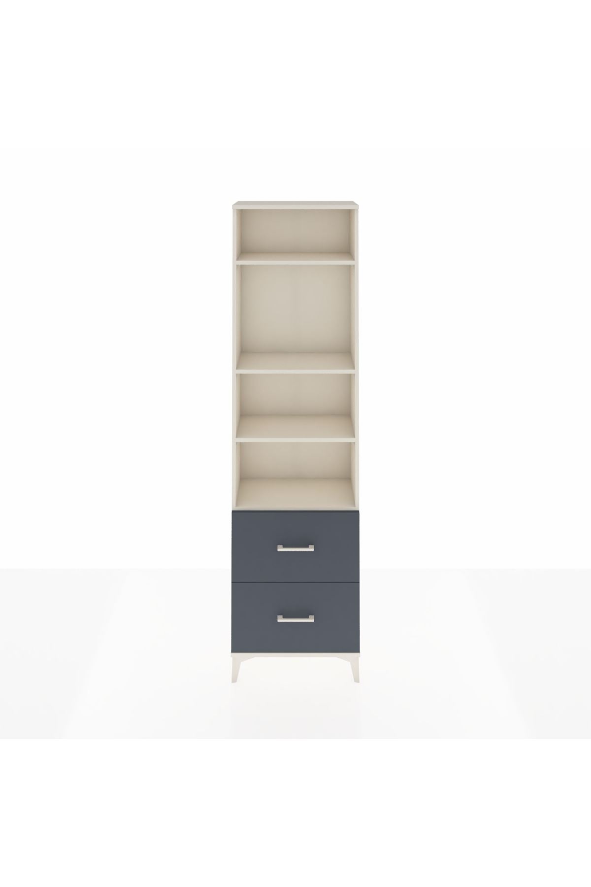 Arges Dolap 4 Raflı 2 Çekmeceli 60x30x221 Aytaşı-Antrasit