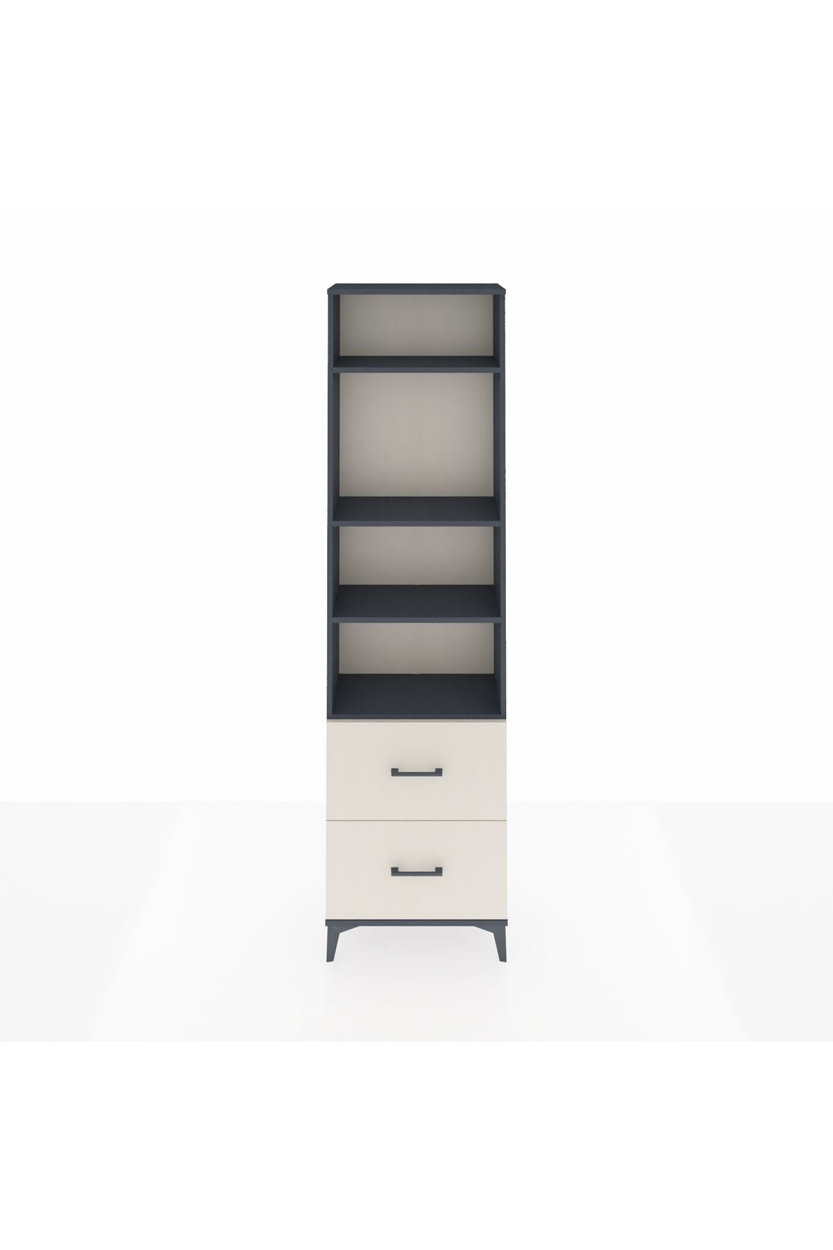 Arges Dolap 4 Raflı 2 Çekmeceli 60x30x221 Antrasit-Aytaşı